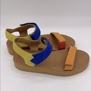 Madewell women’s the Maggie sandal in colorblock platform Sz 6.5